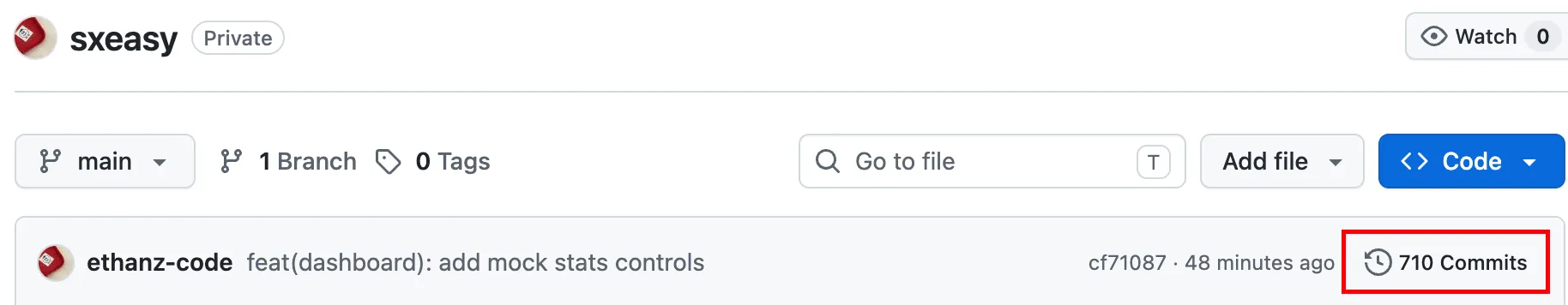 实习轻松办 GitHub 仓库提交次数截图